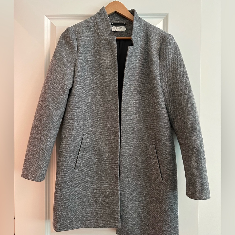 ONLY Gray Modern Coat - Size M